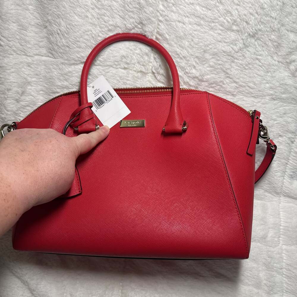 NWT Kate Spade Tilden Place Pippa Satchel Hot Chili Red Leather Handbag